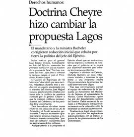 Doctrina Cheyre hizo cambiar la propuesta de Lagos.