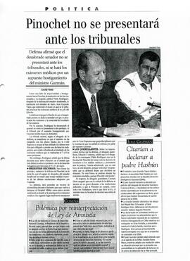 Pinochet no se presentará ante los tribunales