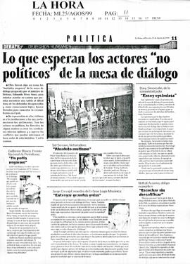 Lo que esperan los actores "no políticos" de la Mesa de diálogo