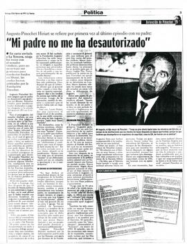 "Mi padre no me ha desautorizado"