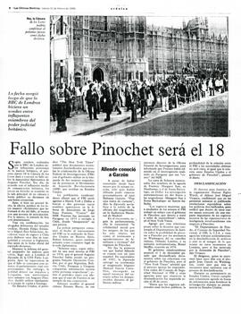 Fallo sobre Pinochet será el 18