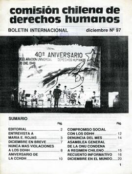 Boletín Internacional. Comisión chilena de derechos humanos.