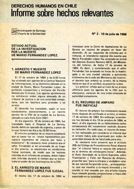 Derechos Humanos en Chile. Informe sobre hechos relevantes
