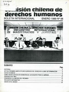 Boletín Internacional. Comisión chilena de derechos humanos.