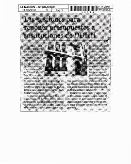 Las gestiones para reponer presupuestos a instituciones de DDHH.