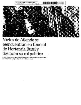 Nietos de Allende se reencuentran en funeral de Hortensia Bussi y destacan su rol político.