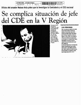 Se complica situación de jefe del CDE en la V Región.