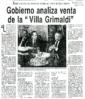 Gobierno analiza venta de la "Villa Grimaldi"