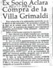 Ex socio aclara compra de la Villa Grimaldi