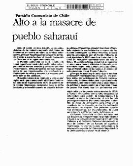 Alto a la masacre de pueblo saharauí.