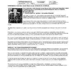 Entrevista a Pinochet causó molestia al interior de la familia