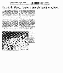 Damas de Blanco llaman a cumplir con liberaciones.