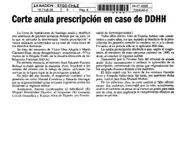 Corte anula prescripción en caso de DDHH