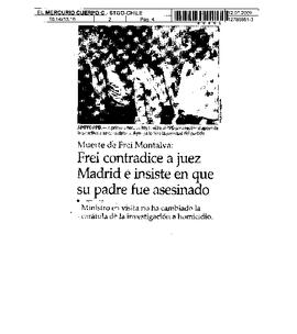 Frei contradice a juez Madrid e insiste en que su padre fue asesinado.