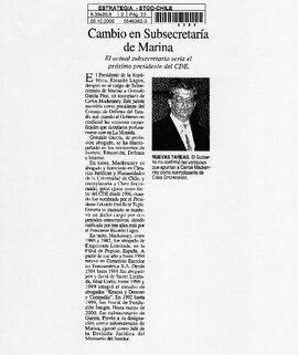 Cambio en Subsecretaría de Marina.