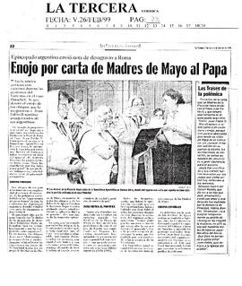 Enojo por carta de Madres de Mayo al Papa