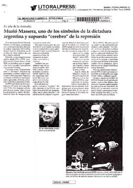 Murió Massera, uno de los símbolos de la dictadura argentina y supuesto "cerebro" de la...