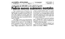 Pedirán nuevos exámenes mentales