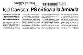Isla Dawson: PS critica a la Armada