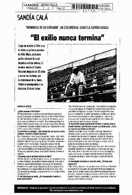 "El exilio nunca termina"