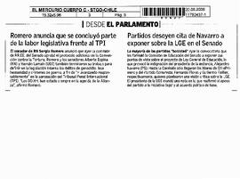 Romero anuncia que se concluyó parte de la labor legislativa frente al TPI.