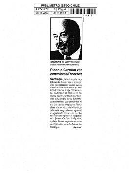 Piden a Guzmán ver entrevista a Pinochet