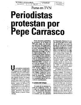 Funa en TVN. Periodistas protestan por Pepe Carrasco