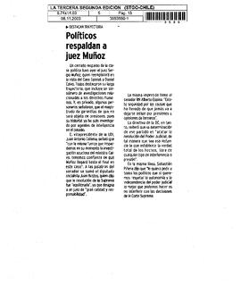 Políticos respaldan a juez Muñoz