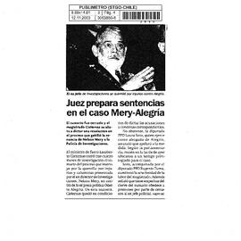 Juez prepara sentencias en el caso Mery-Alegría
