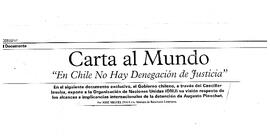 Carta al mundo "En Chile no hay denegación de justicia"