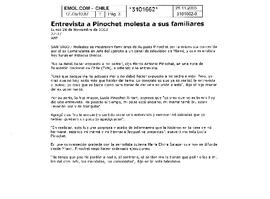 Entrevista a Pinochet molesta a sus familiares