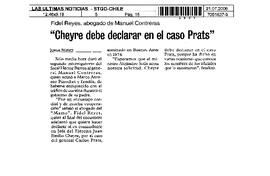 Cheyre debe declarar en el caso Prats