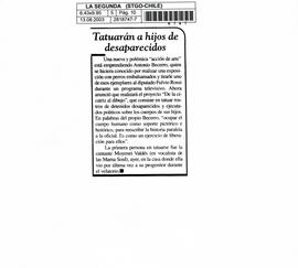 Tatuarán a hijos de desaparecidos