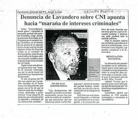 Denuncia de Lavandero sobre CNI apunta hacia "maraña de intereses criminales"