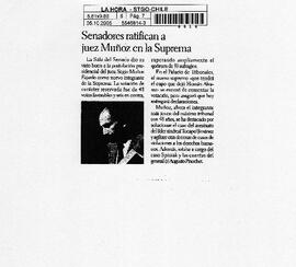 Senadores ratifican a juez Muñoz en la Suprema.