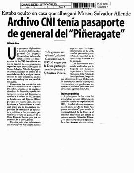 Archivo CNI tenía pasaporte de general del "Piñeragate".